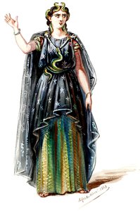 Halévy - Die Zauberin - Kostümentwürfe von Alfred Albert - 20. Mélusine, 2. Kostüm (retuschiert)