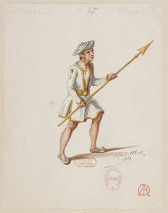 La magicienne - Kostümentwürfe - Schachspiel, Bauern (Sarazenen) von Alfred Albert