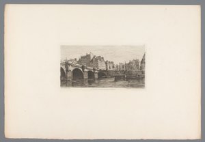 Ansicht der Pont Neuf (Französische Radierungen aus 1874) von Alfred Alexandre Delauney
