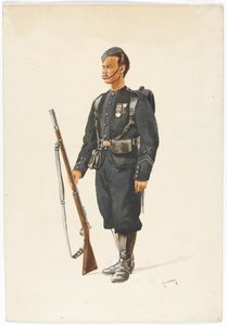 Schütze des 4. Gurkha-Regiments im Marsch von Alfred Crowdy Lovett