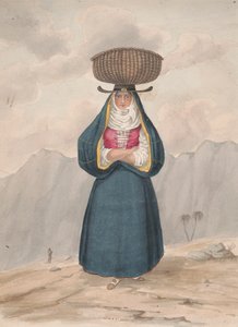 Bäuerin mit Korb auf dem Kopf - La Palma, 1828