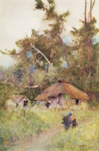 Ein stürmischer Tag in Japan, ca. 1889 von Alfred East