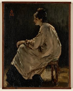 Sitzendes Mädchen von Alfred Emile Leopold Joseph Victor Stevens