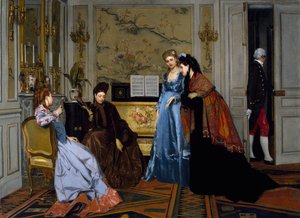 Elegante Figuren in einem Salon