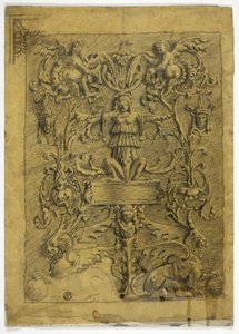 Dekoratives Design mit Putti und Greifen
