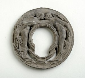 Maquette für ein Anhänger mit einem Arabesken-Wappenschild (bronzierter Gips)
