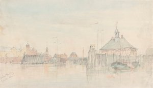 Hafen, Hamburg von der Elbe von Alfred Gomersal Vickers
