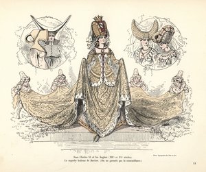 Kostüm von Isabeau von Bayern, Königin von Frankreich, Kopfbedeckungen
