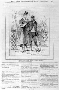 Pariser Fantasien von A. Grévin: „Beschweren Sie sich: Sie haben eine charmante Frau... eine Frau, die Sie liebt...“ _ „Ja, aber hier ist: Sie ist meine Frau“. In „Le charivari“, am 18.03.1882 von Alfred Grevin