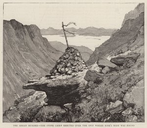 Der Arran-Mord, der Steinhaufen errichtet über der Stelle, wo Roses Leiche gefunden wurde von Alfred Heaton Cooper