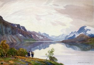 Blick von der Touristenstation, Saltoluokta, Lappland von Alfred Heaton Cooper