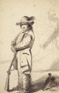 Ein Trapper in den Rocky Mountains, Bill Burrow, um 1837 von Alfred Jacob Miller