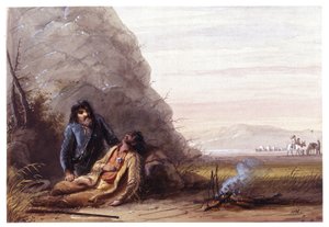 Freie Fallensteller in Schwierigkeiten von Alfred Jacob Miller
