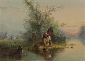 Indianerlager am Eau Sucre River von Alfred Jacob Miller