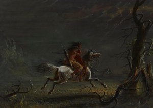 Indianer im Sturm: Nachtszene von Alfred Jacob Miller