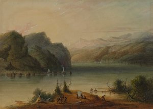 Seeszene - Wind River Berge von Alfred Jacob Miller