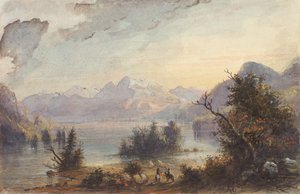 Seeszene, Rocky Mountains, ca. 1837 von Alfred Jacob Miller