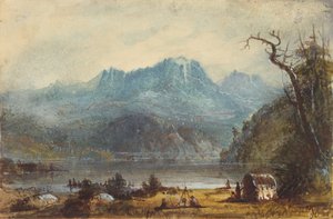 Seeszene, Wild River Mountains, ca. 1837 von Alfred Jacob Miller