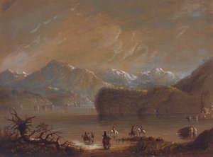 See, Wind River Mountains, um 1837 von Alfred Jacob Miller