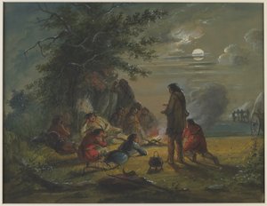 Mondlicht - Lagerszene von Alfred Jacob Miller