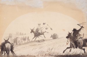 Maultier wirft seine Last ab, ca. 1837