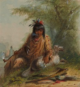 Schlangenindianer und sein Hund von Alfred Jacob Miller