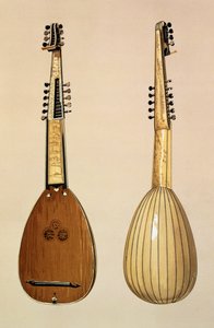 Theorbo, hergestellt von Giovanni Krebar, Padua, 1629, aus 
