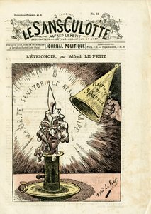 Cover von "Le Sans-Panlotte", Nummer 12, Satirisch in Farben von Alfred Le Petit
