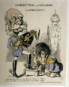FRANZÖSISCH-PREUSSISCHER KRIEG: Karikatur von Wilhelm I. von Preußen und Napoleon III. von Frankreich von Alfred Le Petit