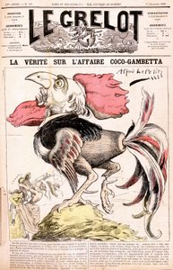 Die Wahrheit über die Coco-Affäre (Gambetta und seine „Hühner“) - Gambetta - von Alfred Le Petitty, in „Le Grelot“ vom 17.12.1882