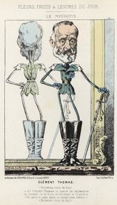Das Vergissmeinnicht: Karikatur über Clément Thomas - Illustration vom 03.02.1871 in „Blumen, Früchte und Gemüse des Tages“