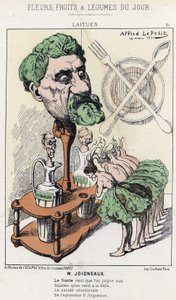 Salate: Karikatur über Joigneaux - ill. vom 18.03.1871 in „Blumen, Früchte und Gemüse des Tages“ von Alfred Le Petit