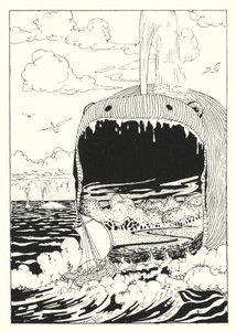 Lucians Wahre Geschichte: Das Schiff, das vom Wal verschluckt wurde (Gravur) von Alfred Payne Garnett