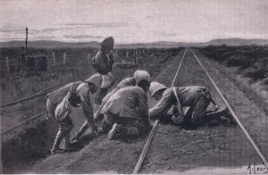 Unsere Truppen sprengen eine Militärbahn nördlich von Bloemfontein