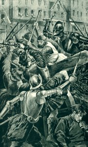 Der Earl von Angus und seine Speerträger wurden von Sir Patrick Hamilton angegriffen von Alfred Pearse