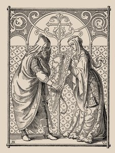 Die Nibelungen. Hagens Schildanforderung, 1840-1841 von Alfred Rethel