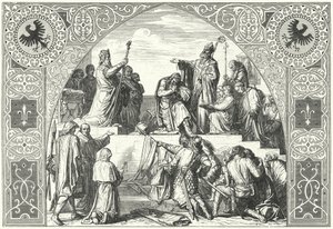Die Taufe des sächsischen Häuptlings Widukind, 785 von Alfred Rethel