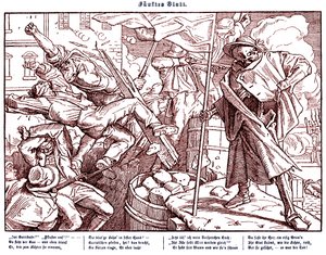 Totentanz 1848: Der Tod führt revolutionäre Bürger
