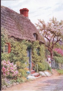 Die Haustür, Elmley Castle, Worcester, aus The Cottages and the Village Life of Rural England veröffentlicht von Dent & Sons Limited von Alfred Robert Quinton