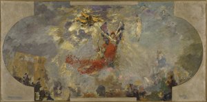 Skizze für das Petit Palais, Südgalerie: Apotheose (zentrales Deckengemälde), zwischen 1906 und 1913 von Alfred Roll