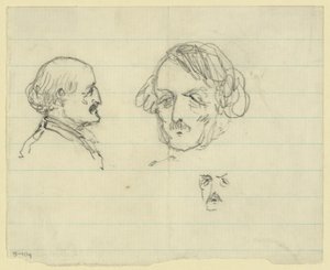 Drei Büstenporträts, darunter Benjamin Butler von Alfred Rudolph Waud