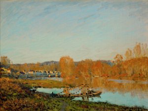 Herbst: Ufer der Seine bei Bougival