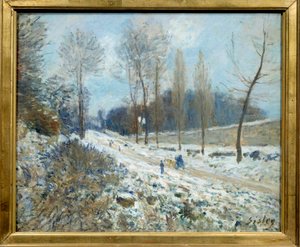 La côte du Coeur-Volant in Marly im Schnee