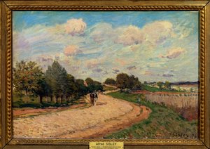 La route de Mantes Gemälde von Alfred Sisley (1839-1899) 1874 Paris, Musée du Louvre