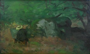 Der Maler Monet im Wald von Fontainebleau von Alfred Sisley
