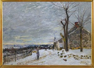 Schnee in Veneux-Nadon, um 1880