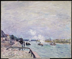 Die Seine bei Grenelle, Regenwetter, 1878 von Alfred Sisley