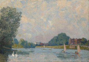 Die Themse bei Hampton Court von Alfred Sisley
