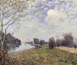 Die Themse bei Hampton Court, East Molesey, 1874