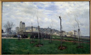 Blick auf Montmartre von der Blumenstadt in Batignolles von Alfred Sisley